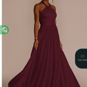 David’s Bridal Wine halter dress